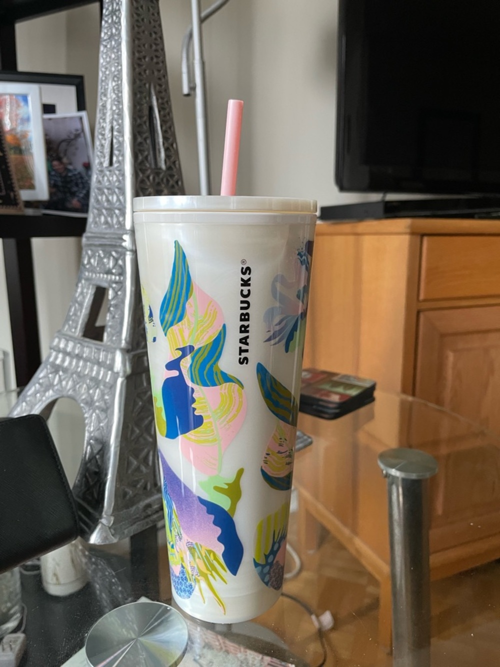 Starbucks White Reusable Tumbler with Clear Lid